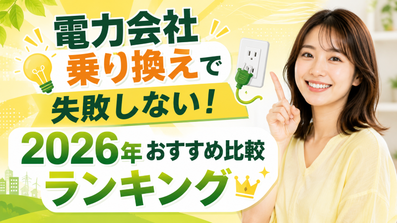 電力会社乗り換えで失敗しない！2026年おすすめ比較ランキング