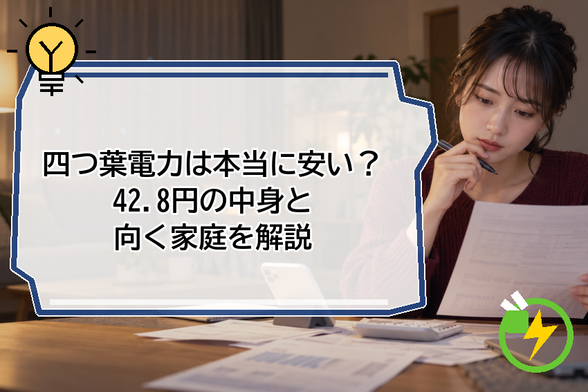四つ葉電力は本当に安い？42.8円の中身と向く家庭を解説