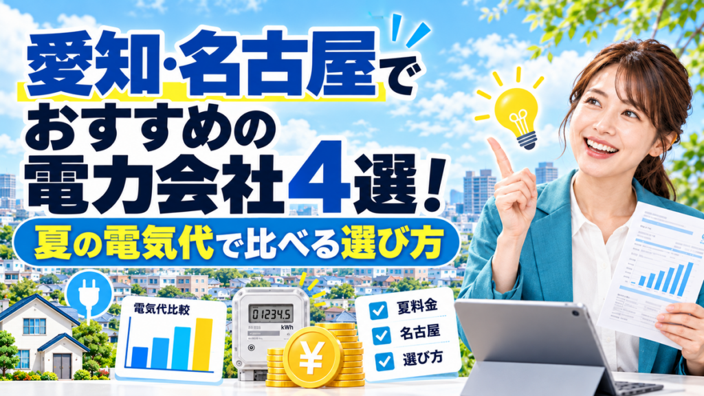 愛知・名古屋でおすすめの電力会社4選！夏の電気代で比べる選び方
