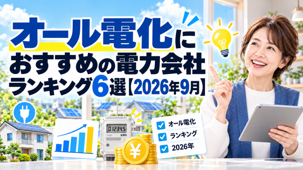 オール電化におすすめの電力会社ランキング6選【2026年9月】