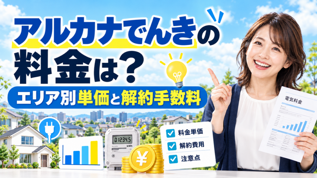 アルカナでんきの料金は？エリア別単価と解約手数料