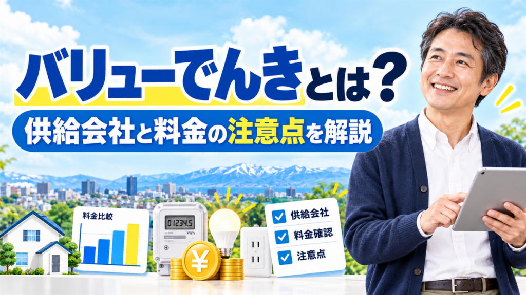 バリューでんきとは？供給会社と料金の注意点を解説