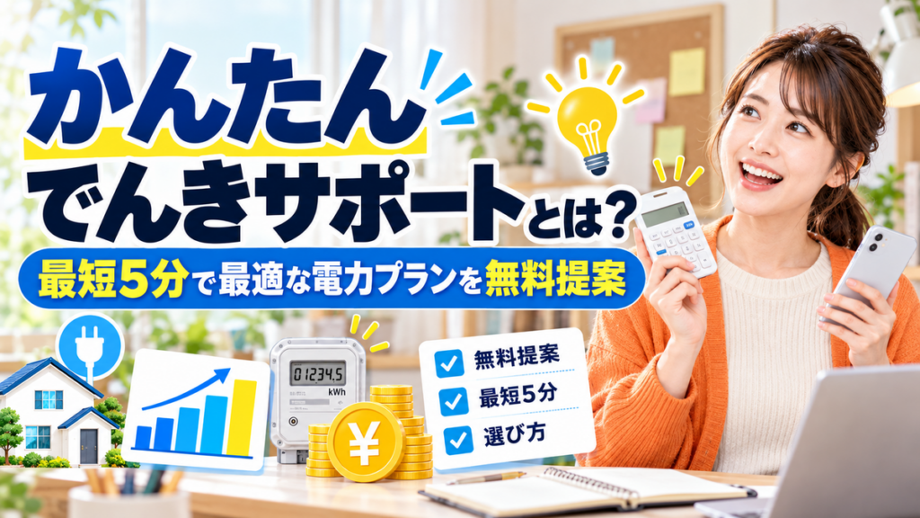 かんたんでんきサポートとは？最短5分で最適な電力プランを無料提案