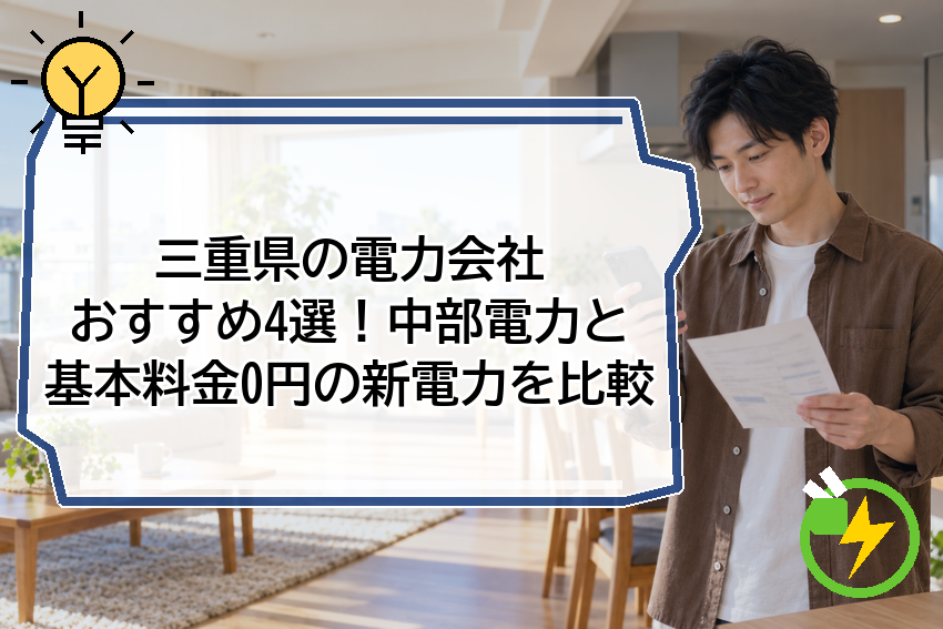 三重県の電力会社おすすめ4選！中部電力と基本料金0円の新電力を比較