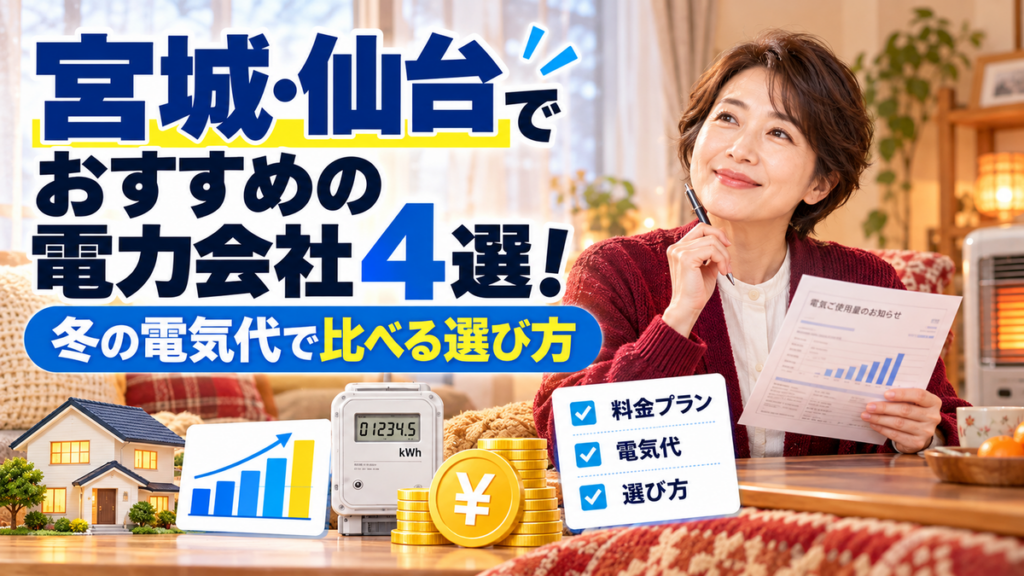 宮城・仙台でおすすめの電力会社4選！冬の電気代で比べる選び方