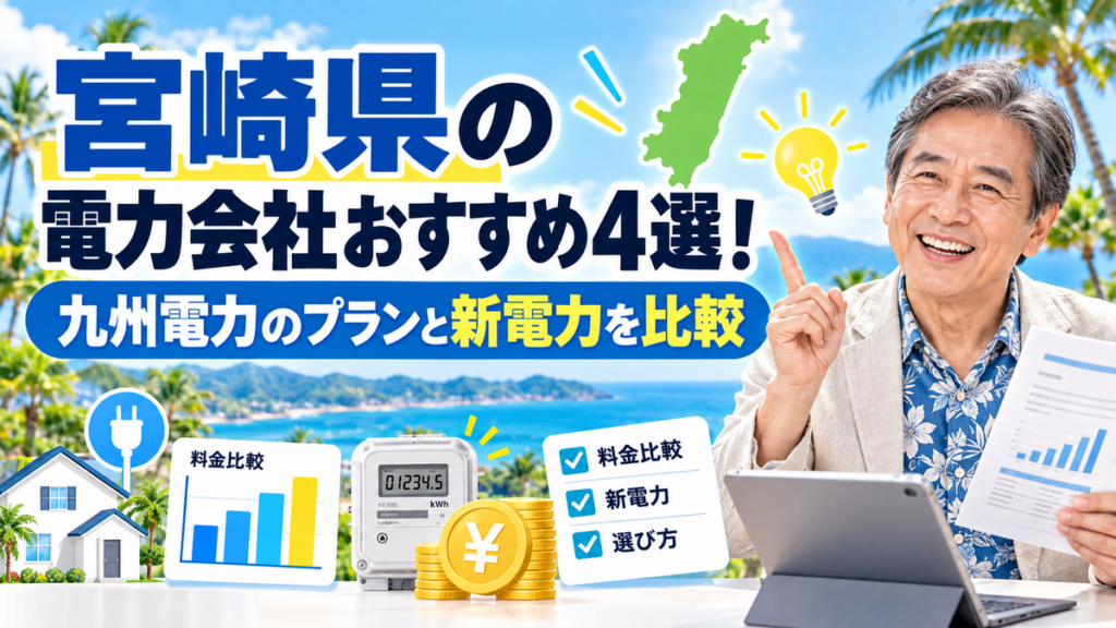 宮崎県の電力会社おすすめ4選！九州電力のプランと新電力を比較