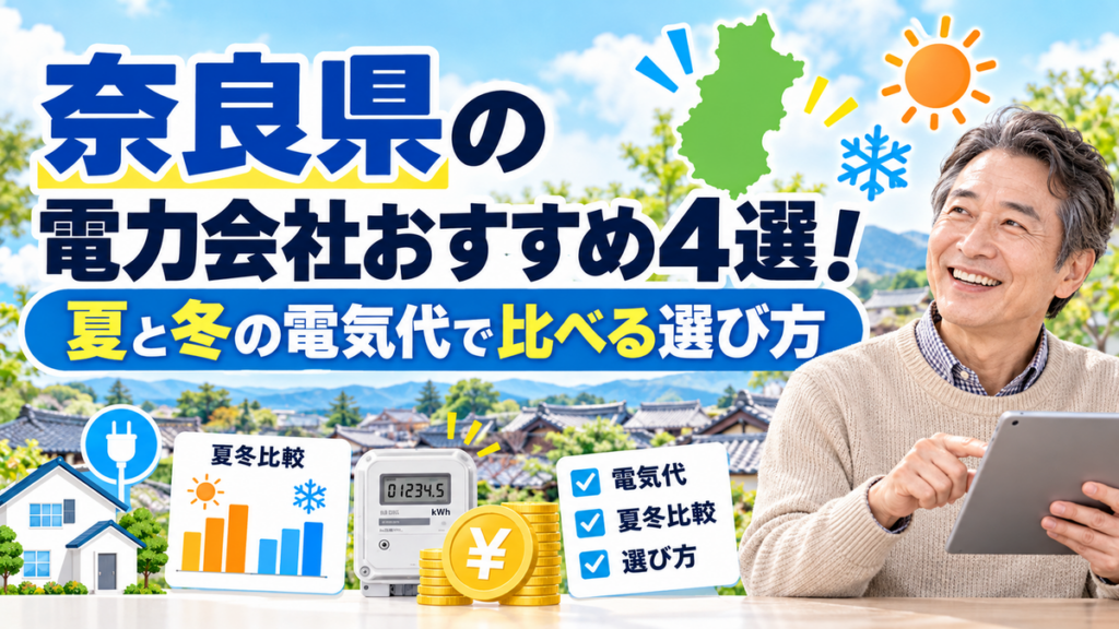 奈良県の電力会社おすすめ4選！夏と冬の電気代で比べる選び方