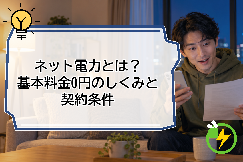 ネット電力とは？基本料金0円のしくみと契約条件