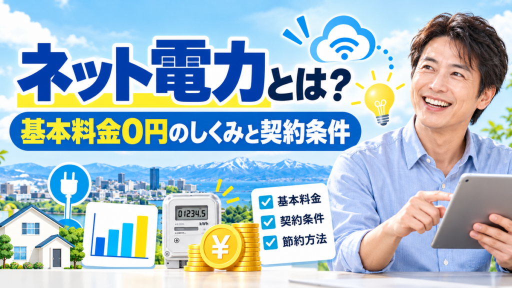 ネット電力とは？基本料金0円のしくみと契約条件