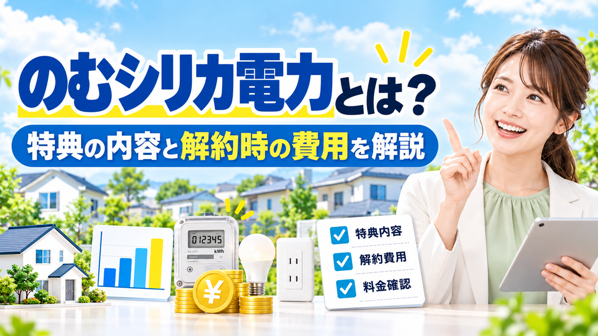 のむシリカ電力とは？特典の内容と解約時の費用を解説
