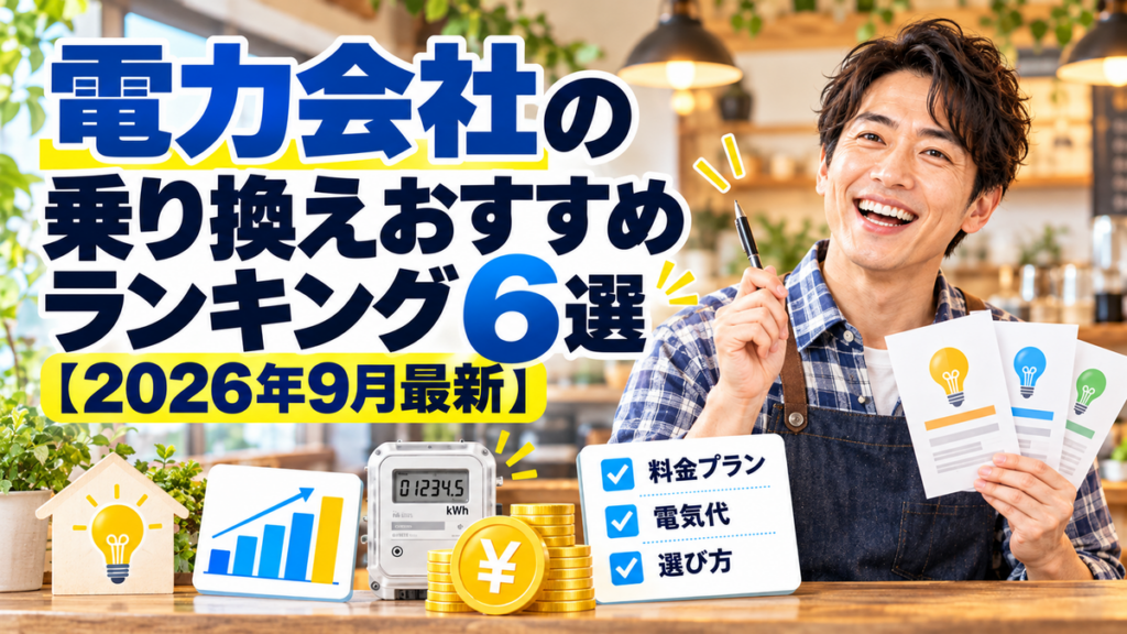 電力会社の乗り換えおすすめランキング6選【2026年9月最新】
