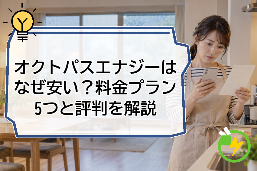 オクトパスエナジーはなぜ安い？料金プラン5つと評判を解説