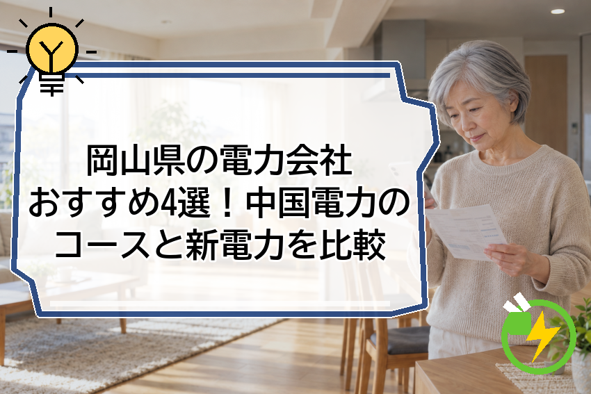 岡山県の電力会社おすすめ4選！中国電力のコースと新電力を比較
