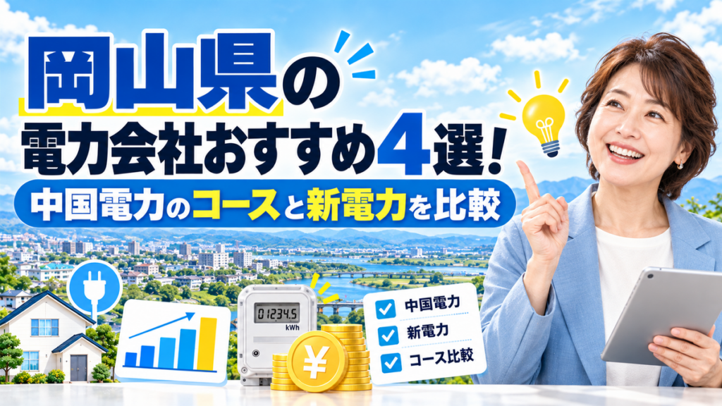 岡山県の電力会社おすすめ4選！中国電力のコースと新電力を比較