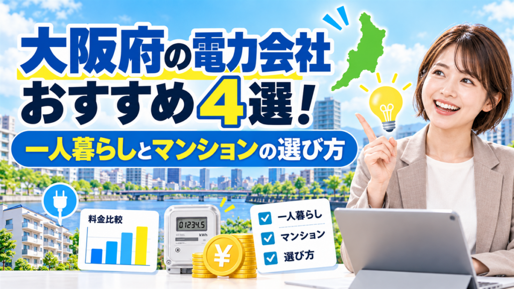 大阪府の電力会社おすすめ4選！一人暮らしとマンションの選び方