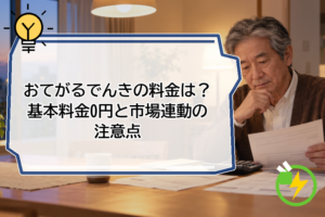 おてがるでんきの料金は？基本料金0円と市場連動の注意点