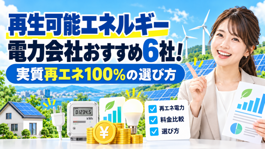 再生可能エネルギー電力会社おすすめ6社！実質再エネ100%の選び方