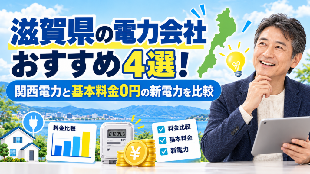 滋賀県の電力会社おすすめ4選！関西電力と基本料金0円の新電力を比較