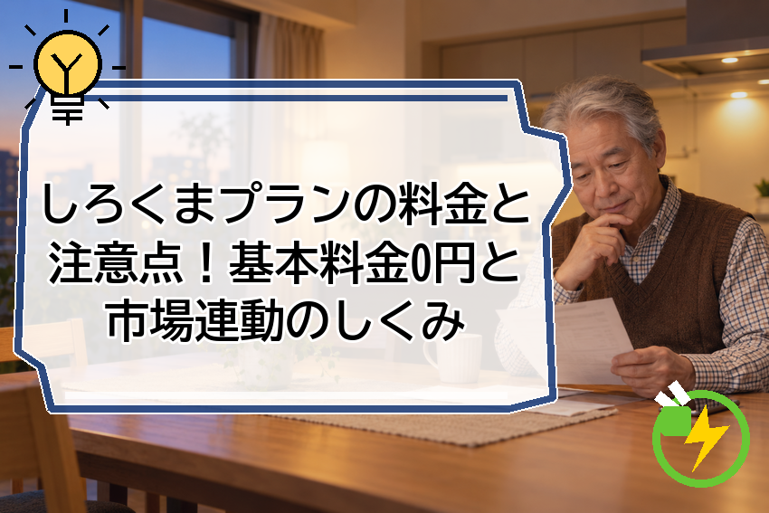 しろくまプランの料金と注意点！基本料金0円と市場連動のしくみ