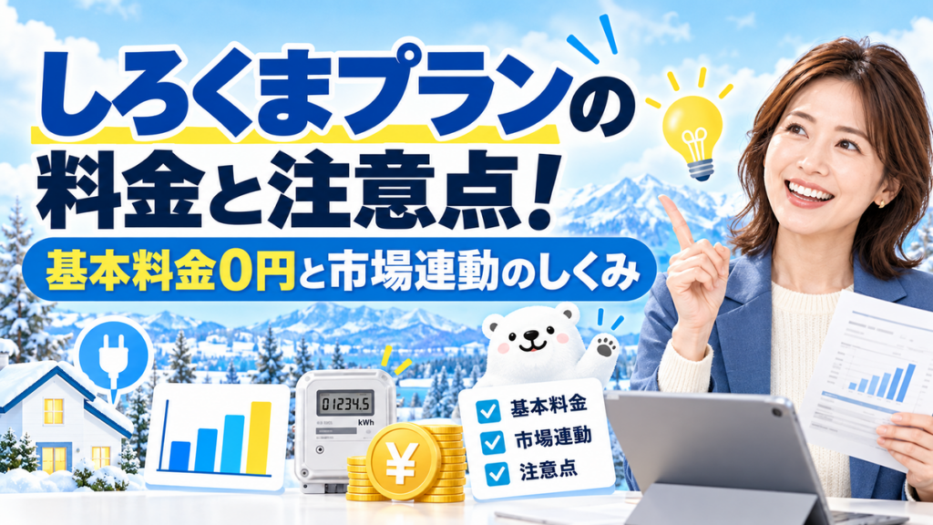 しろくまプランの料金と注意点！基本料金0円と市場連動のしくみ