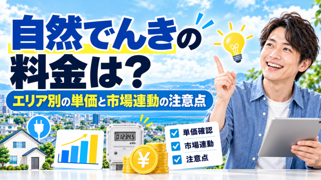 自然でんきの料金は？エリア別の単価と市場連動の注意点