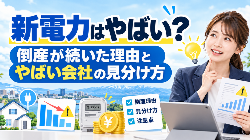 新電力はやばい？倒産が続いた理由とやばい会社の見分け方