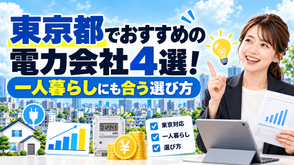 東京都でおすすめの電力会社4選！一人暮らしにも合う選び方