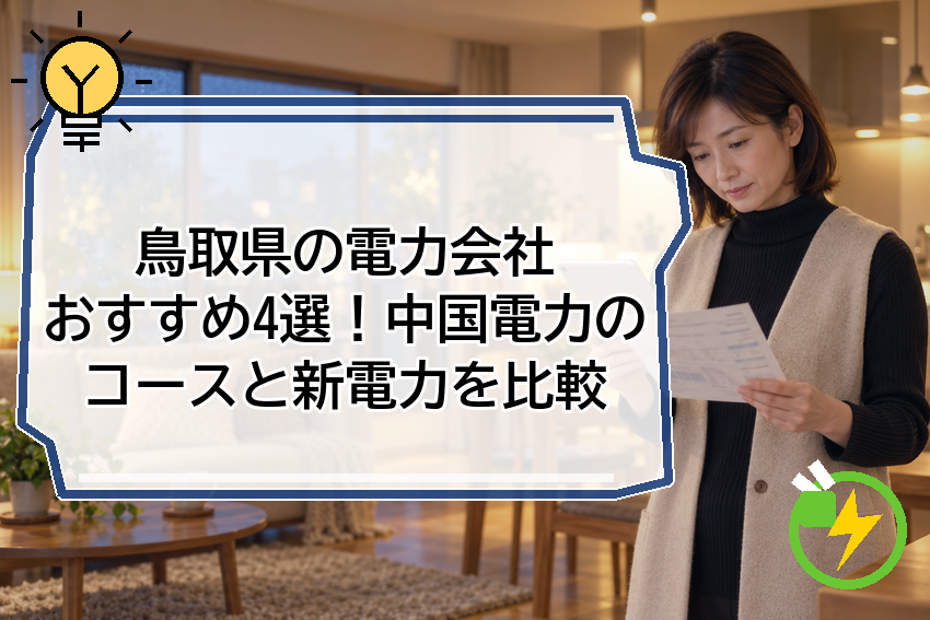 鳥取県の電力会社おすすめ4選！中国電力のコースと新電力を比較