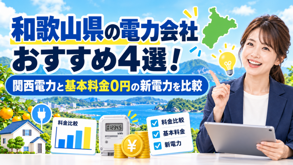 和歌山県の電力会社おすすめ4選！関西電力と基本料金0円の新電力を比較