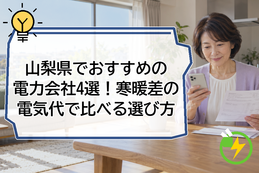 山梨県でおすすめの電力会社4選！寒暖差の電気代で比べる選び方