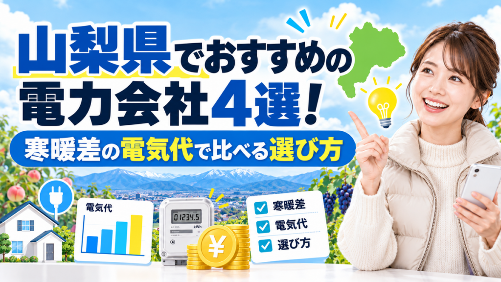 山梨県でおすすめの電力会社4選！寒暖差の電気代で比べる選び方