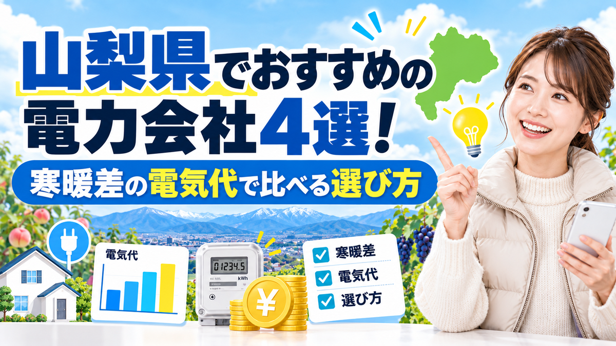 山梨県でおすすめの電力会社4選!寒暖差の電気代で比べる選び方